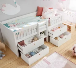 FLEXA Freja Bett 90x200cm weiß lackiert Sale