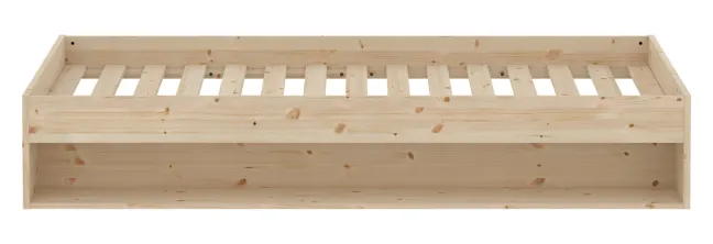 FLEXA Grow Doppelbett mit Regal 140x200 cm natur lackiert