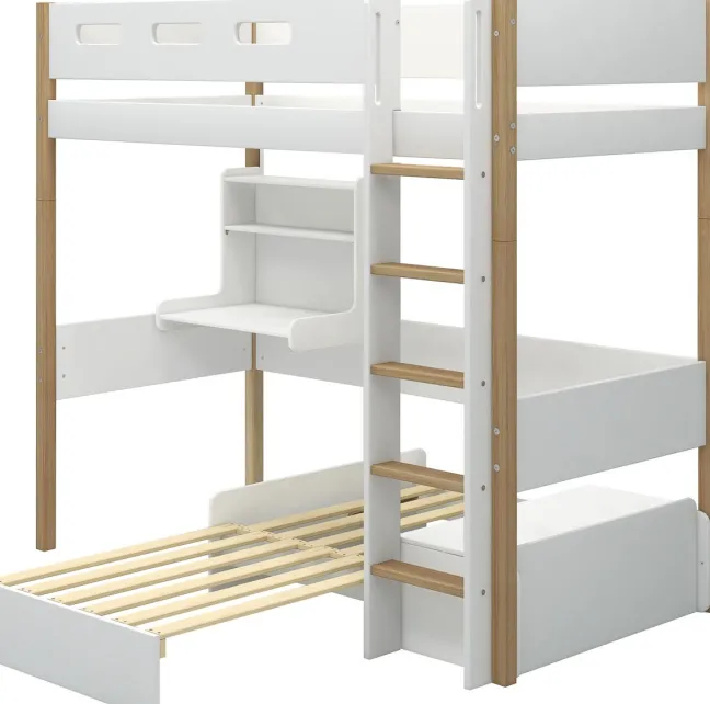 FLEXA Nor Casa Hochbett mit senkrechter Leiter weiß/eiche