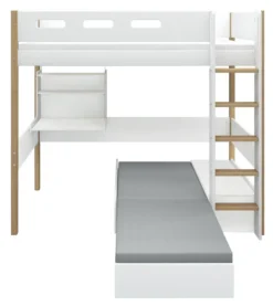 FLEXA Nor Casa Hochbett mit senkrechter Leiter weiß/eiche