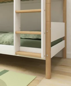 FLEXA Nor Etagenbett mit gerader Leiter weiß/eiche