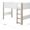 FLEXA Nor Mittelhohes Bett mit senkrechter Leiter weiß/eiche
