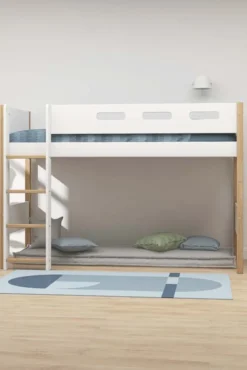 FLEXA Nor Mittelhohes Bett mit senkrechter Leiter weiß/eiche