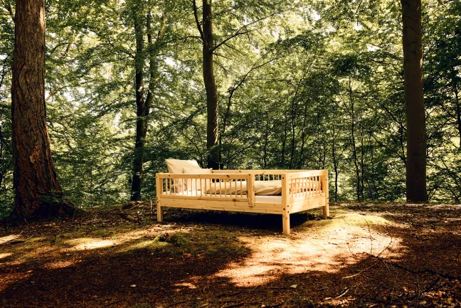 FLEXA RAW Classic Einzelbett 90x200 cm mit 3/4 Streben Absturzsicherung natur