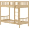 FLEXA RAW Classic hohes Etagenbett 90x200 cm mit Streben Absturzsicherung natur
