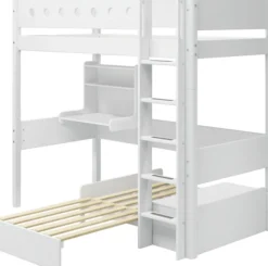 FLEXA White Casa Hochbett mit senkrechter Leiter weiß