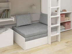 FLEXA White Casa Hochbett mit senkrechter Leiter weiß