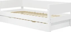 FLEXA White Einzelbett 90x200cm mit Gästebett hochklappbar weiß