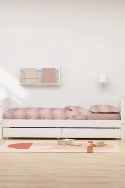 FLEXA White Einzelbett 90x200cm mit zwei Schubladen weiß