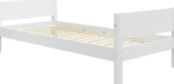 FLEXA White halbhohes Bett mit Schrägleiter und Rutsche weiß