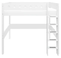 FLEXA White Hochbett mit senkrechter Leiter weiß