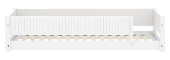FLEXA White Montessori Bett 90x200cm mit 3/4 Rillen Abturzsicherung weiß