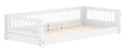 FLEXA White Montessori Bett 90x200cm mit Streben weiß