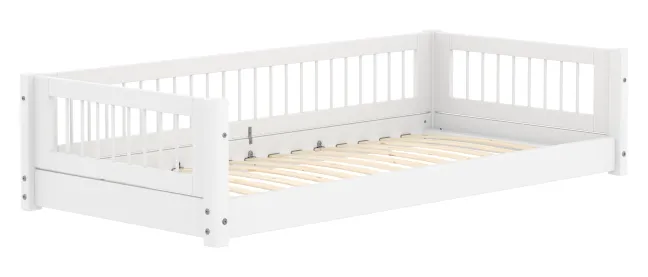 FLEXA White Montessori Bett 90x200cm mit Streben weiß