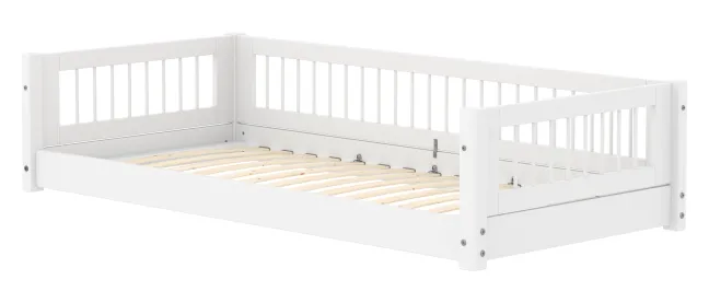 FLEXA White Montessori Bett 90x200cm mit Streben weiß