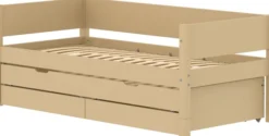 FLEXA White Sand Einzelbett 90x200cm mit Gästebett u. zwei Schubladen sand