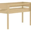 FLEXA White Sand halbhohes Bett mit senkrechter Leiter und Streben Absturzsicherung sand
