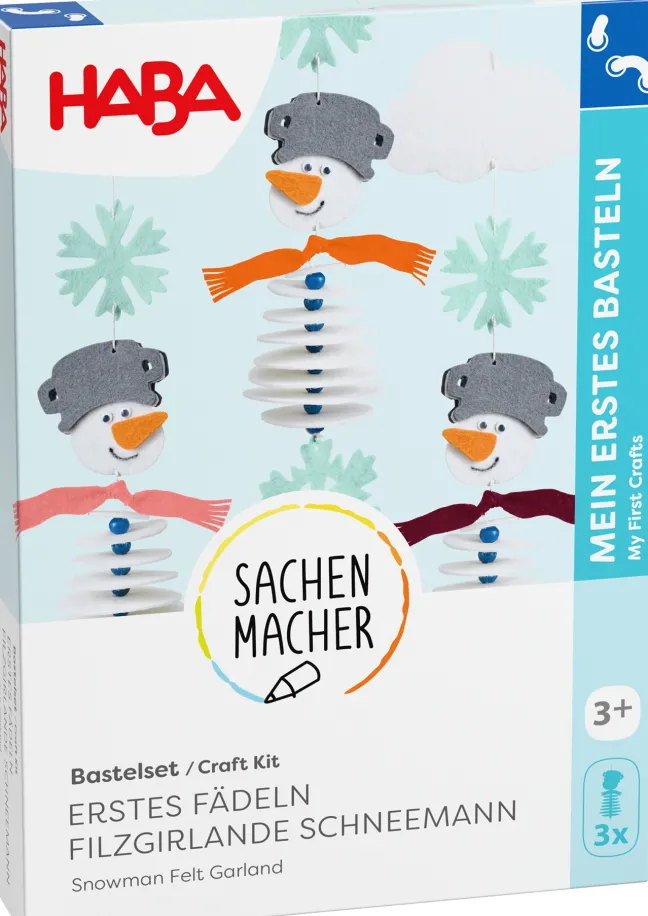 Haba Bastelset - Erstes Fädeln Filzgirlande Schneemann 2012700