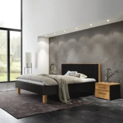 Hasena Noah Polsterbett 180x200cm Fußhöhe: 25cm Wildbuche natur geölt/Buffalo shale