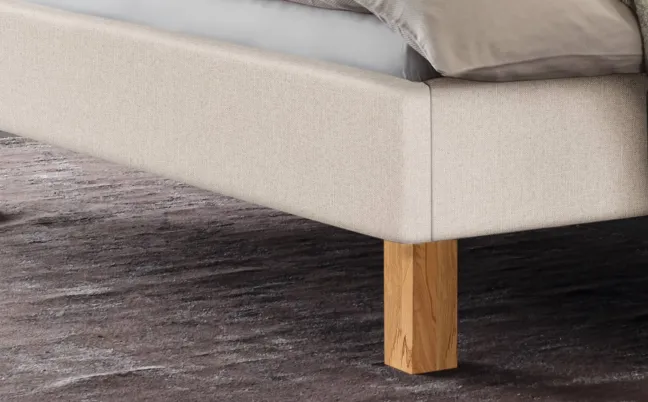 Hasena Noah Polsterbett 180x200cm Fußhöhe: 25cm Wildbuche natur geölt/Pepe beige
