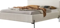 Hasena Nora Polsterbett 180x200cm Anthrazit/Boucle ivory