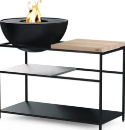 Höfats FIRE KITCHEN Outdoorküche mit BOWL 70 Plancha-Grillset tief