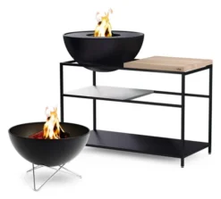 Höfats FIRE KITCHEN Outdoorküche mit BOWL 70 Plancha-Grillset tief
