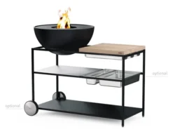 Höfats FIRE KITCHEN Outdoorküche mit BOWL 70 Plancha-Grillset tief