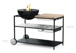 Höfats FIRE KITCHEN Outdoorküche mit BOWL 57 Plancha-Grillset tief