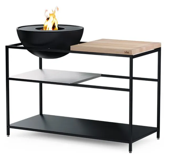 Höfats FIRE KITCHEN Outdoorküche mit BOWL 57 Plancha-Grillset tief