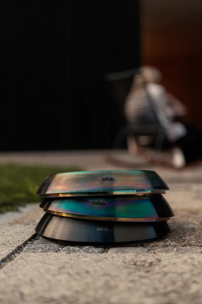 Höfats MOON 45 All Black Plancha-Grillset niedrig