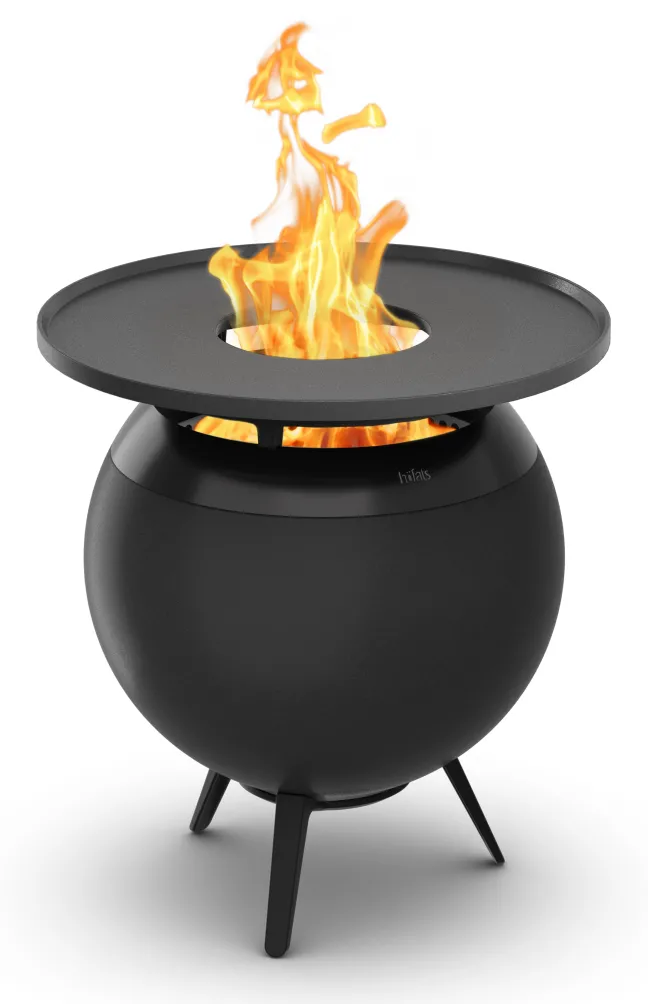 Höfats MOON 45 All Black Plancha-Grillset niedrig