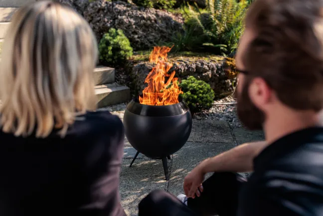 Höfats MOON 45 All Black Plancha-Grillset niedrig