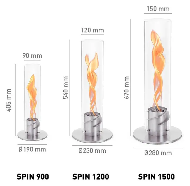 Höfats SPIN 1500 Tischfeuer silber