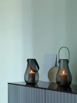 Holmegaard Design With Light Windlicht Laterne smoke H:29 cm
