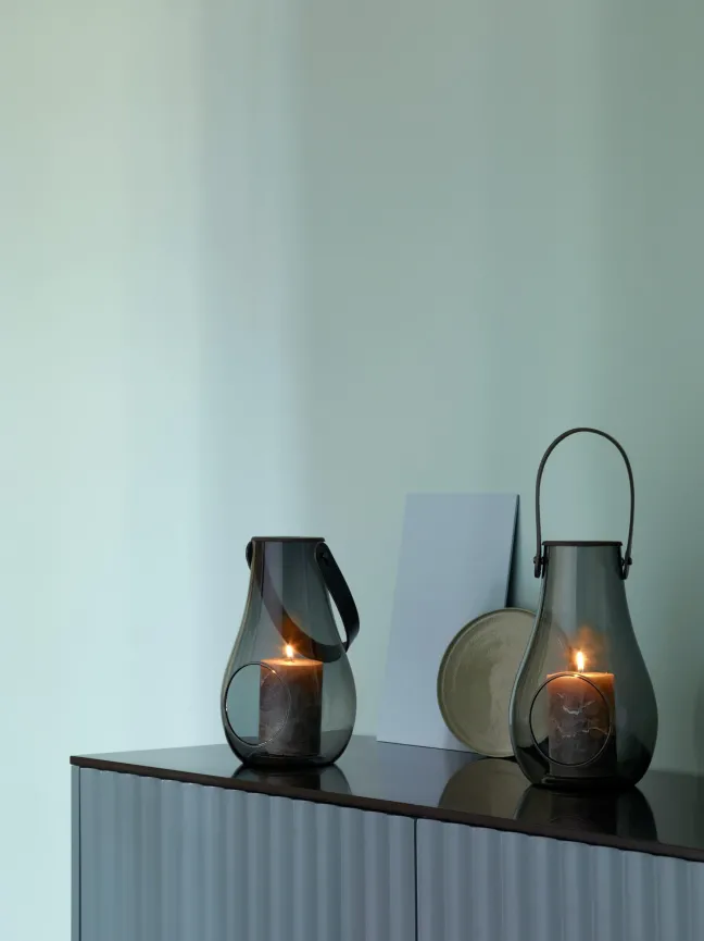 Holmegaard Design With Light Windlicht Laterne smoke H:29 cm