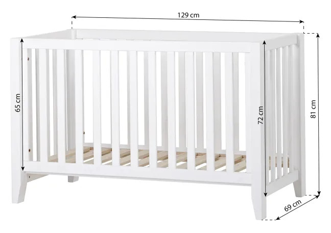 Hoppekids Babybett Anton 60x120cm weiß