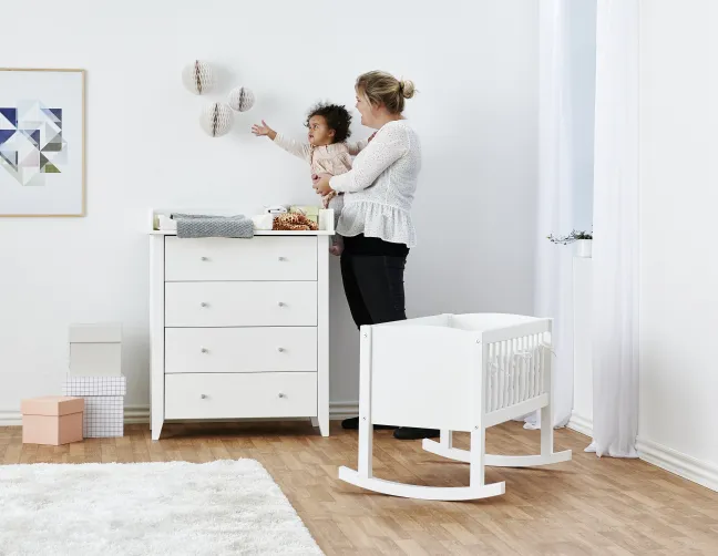 Hoppekids Babywiege/Sitzbank 40x80cm weiß