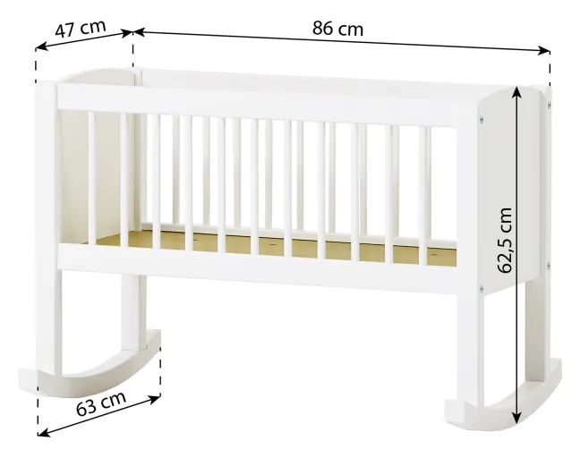 Hoppekids Babywiege/Sitzbank 40x80cm weiß