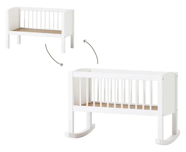 Hoppekids Babywiege/Sitzbank 40x80cm weiß