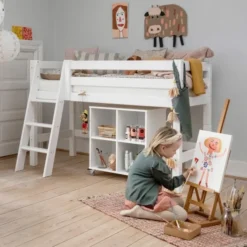 Hoppekids Bücherregal klein auf Rollen weiß