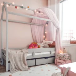 Hoppekids ECO Comfort Haus Bett 70x160cm dove grey