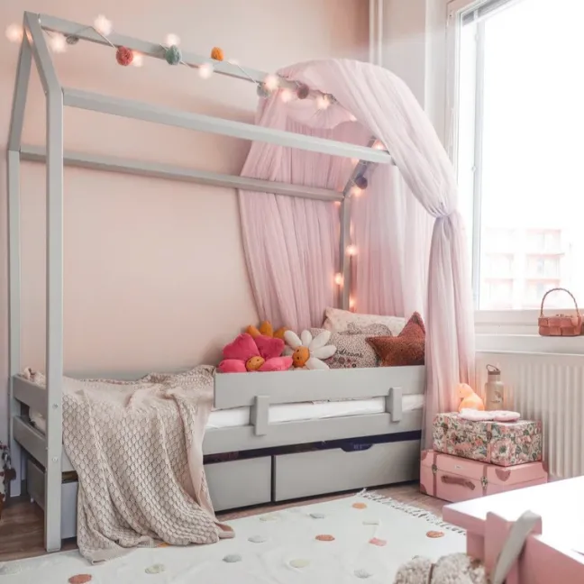 Hoppekids ECO Comfort Haus Bett 70x160cm dove grey