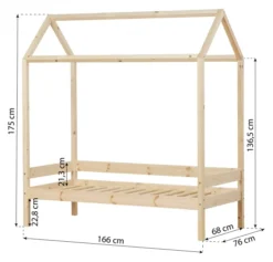 Hoppekids ECO Comfort Hausbett 70x160cm natur
