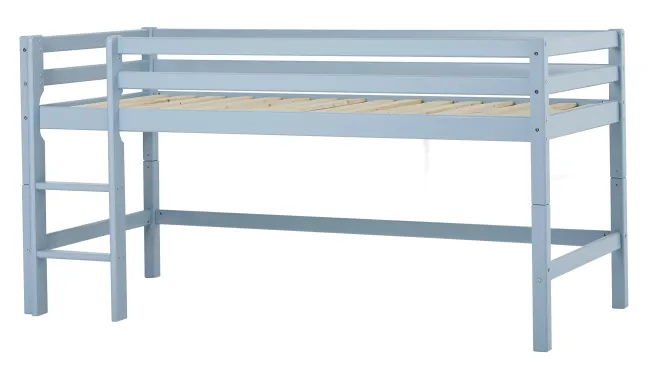 Hoppekids ECO Dream Halbhochbett 90x200cm mit gerader Leiter teilbar hellblau