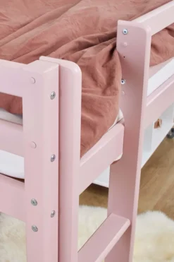Hoppekids ECO Dream Halbhochbett 90x200cm mit gerader Leiter teilbar rosa