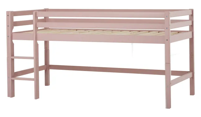Hoppekids ECO Dream Halbhochbett 90x200cm mit gerader Leiter teilbar rosa