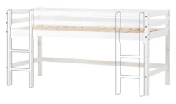 Hoppekids ECO Dream Halbhochbett 90x200cm mit gerader Leiter teilbar weiß
