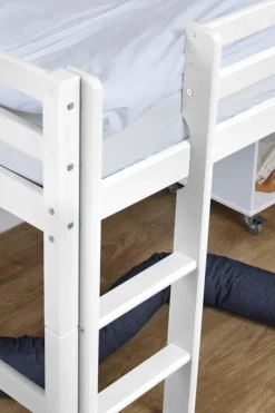 Hoppekids ECO Dream Halbhochbett 90x200cm mit gerader Leiter teilbar weiß