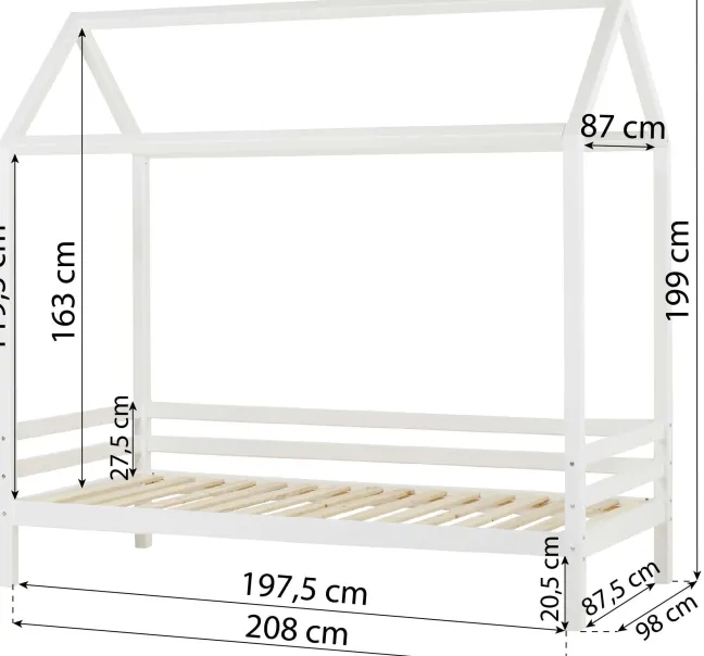 Hoppekids ECO Dream Hausbett 90x200cm weiß